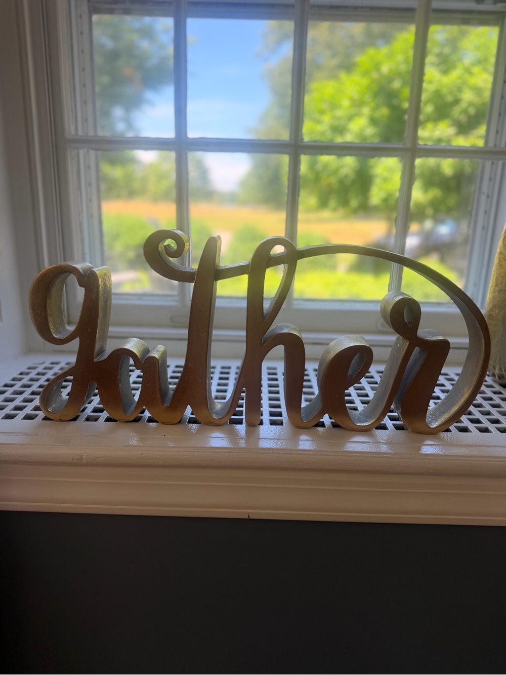 Gold 'GATHER' Script Word Decor - Picture 3 of 5